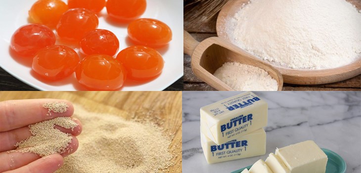 Những nguyên liệu cần chuẩn bị cho món bánh bao nhân thịt trứng muối