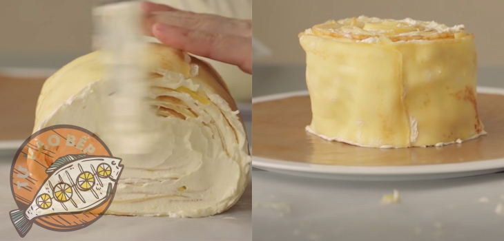  Cuộn chặt tay để tạo thành một chiếc bánh lớn